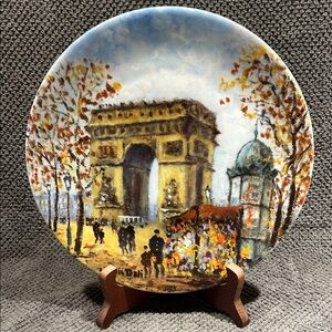 Vtg Limoges Part of sights of Paris by Louis Dali Paris Arc de Triomphe D. Plate